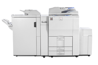 MP 7500 with Optional LCT, GBC Stream Punch, Cover Interposer & 100-sheet Staple Finsher